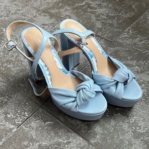 Brand New Born on Faith Baby Blue Heels